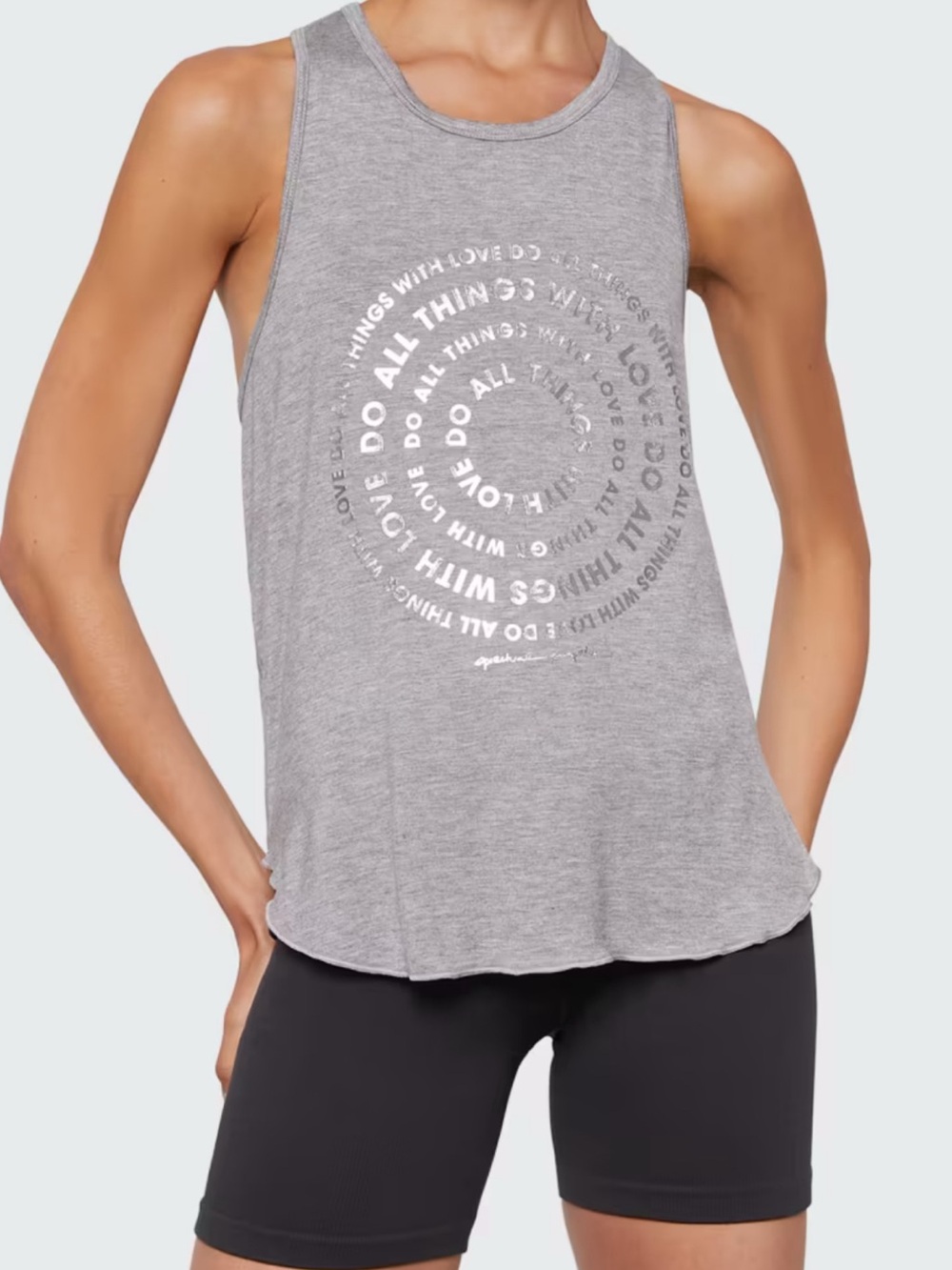 Spiritual Gangster Gray Graphic Circle Tank